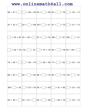 Missing Addend: Math Practice