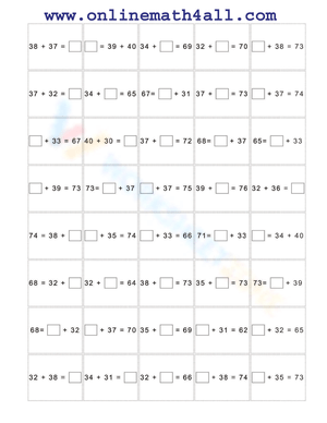 Missing Addend: Math Practice