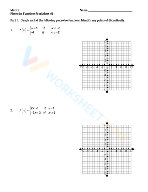 Piecewise Functions Practice Worksheet
