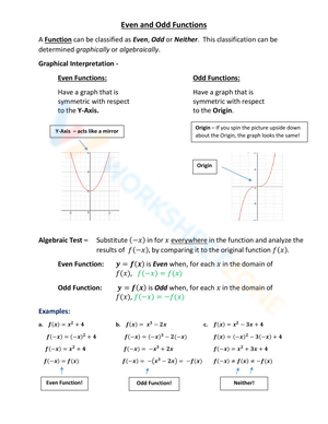 Understanding Even and Odd Functions