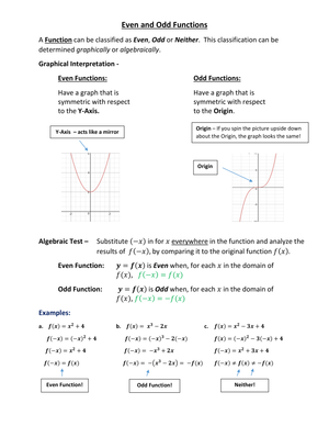 Understanding Even and Odd Functions