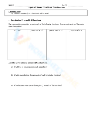 Analyze Odd and Even Functions: A Detailed Worksheet