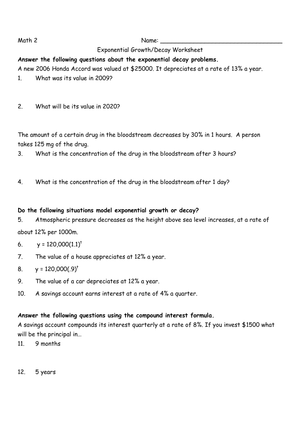 Explore Exponential Growth and Decay Scenarios