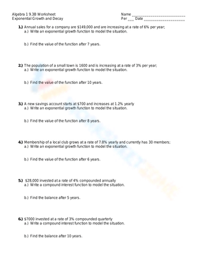 Model Exponential Growth and Decay