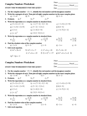 Test Your Knowledge on Complex Numbers