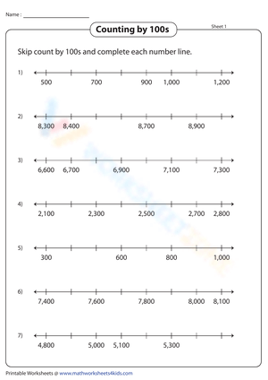 Practice Counting by 100s Worksheet