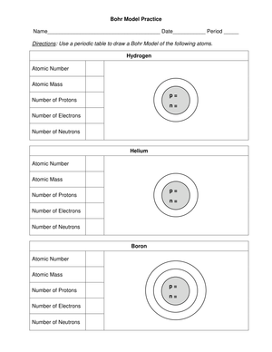Practice Bohr Model Basics with Elements