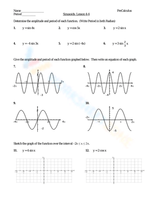 Sine and Cosine Functions: Understanding Graphs
