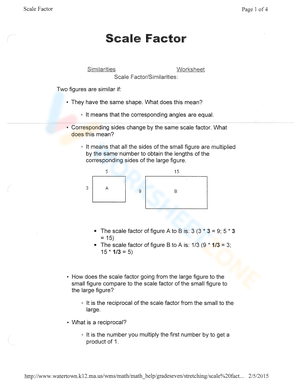 Free Collection of Scale Factor Worksheets | WorksheetZone