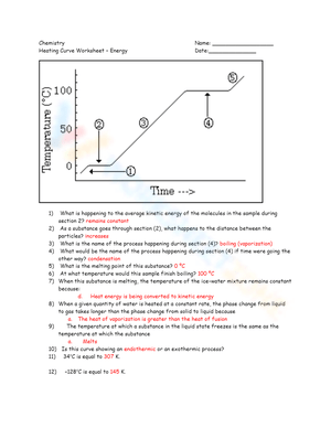 Heating Curve Worksheet: Energy and Phase Changes