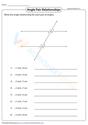Identify Interior and Exterior Angles