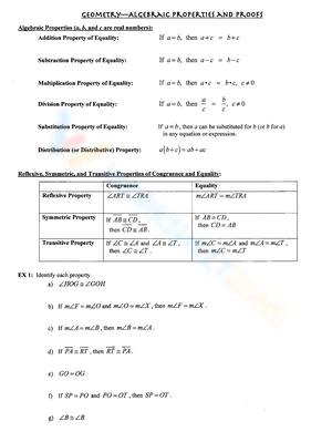 Algebraic Proofs Worksheet 2