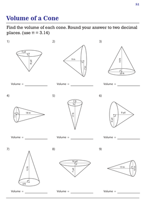Volume of a Cone: Geometry Practice