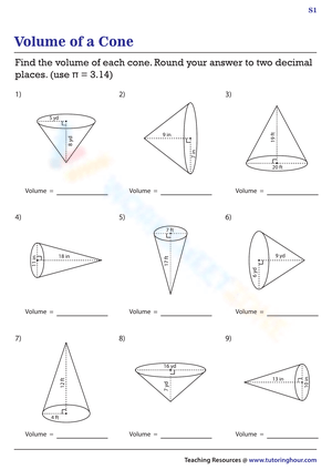Volume of a Cone: Geometry Practice