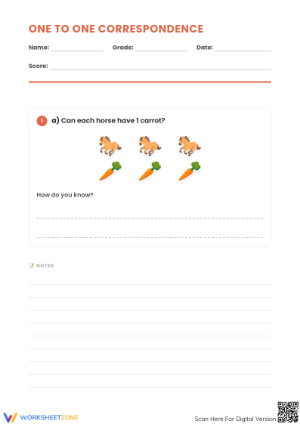 Printable One to One Correspondence Worksheet | Grades K-1