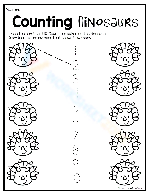 Counting Dinosaurs Worksheet