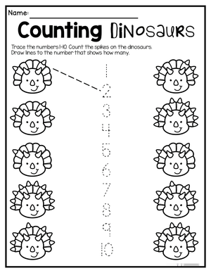 Counting Dinosaurs Worksheet