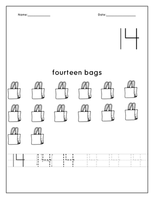 Fourteen Bags Counting Worksheet