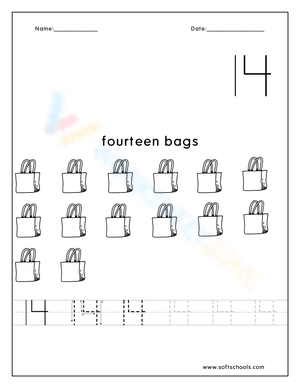 Fourteen Bags Counting Worksheet