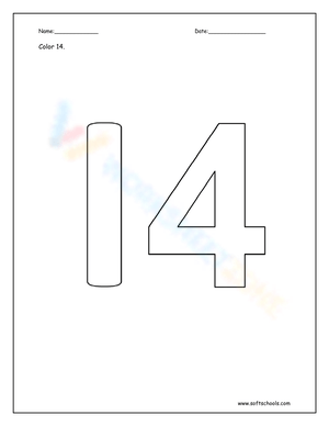 Learning Number 14 Worksheet