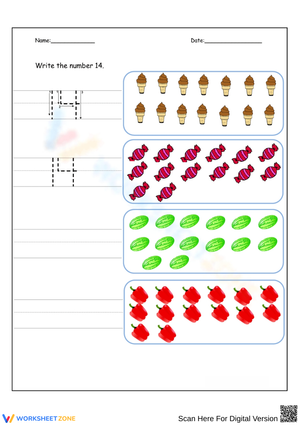 Writing and Counting Exercise for Kids