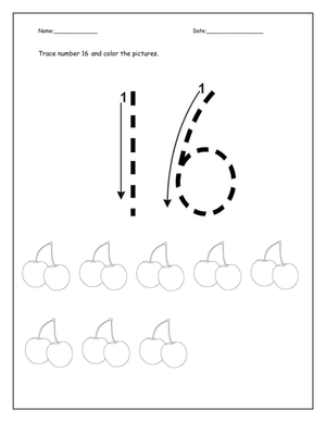 Write and Count Number 16