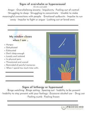 Signs of Overwhelm or Hyperarousal