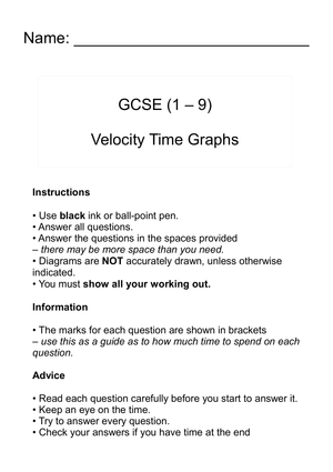 Updated Velocity-Time Graphs