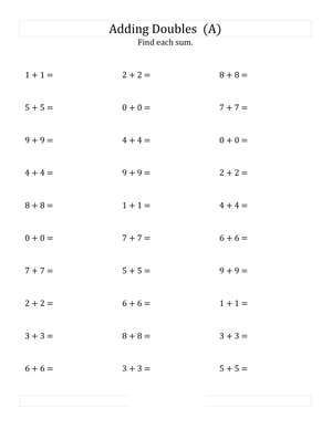 Doubles Addition Training