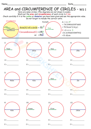 Area and Circumference of Circles