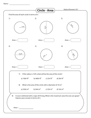 Calculate Circle Area from Radius or Diameter