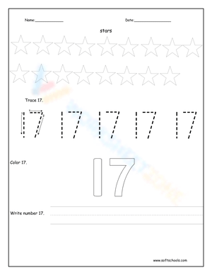 Practice Tracing the Number 17