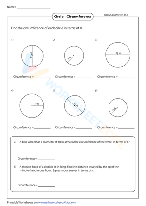 Calculate Circumference from Radius or Diameter