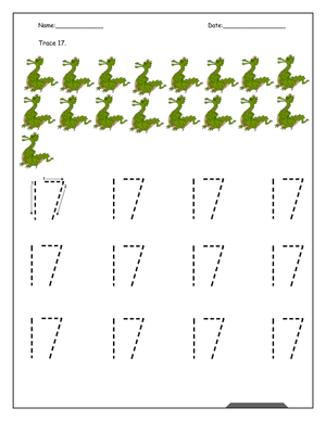 Practice Writing the Number 17