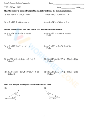 Practice with the Law of Sines
