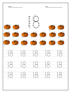 More Practice Writing Number 18