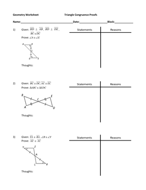 Proofs for Triangle Congruence