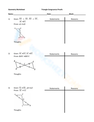 Proofs for Triangle Congruence