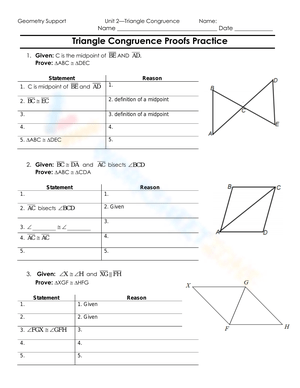 Practice Proving Triangle Congruence