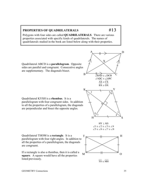 Updated Quadrilateral Properties Worksheet for Students