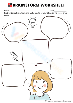 Brainstorm Worksheet 3 for Creative Thinking