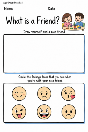 Friendship Worksheet (3 Levels) | Grade K Ready