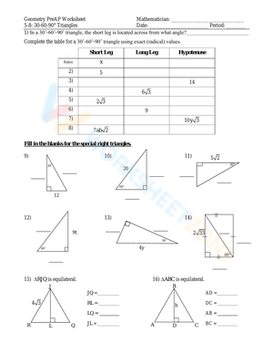 30-60-90 Triangles 3: Improve Geometry Skills