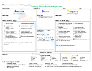 Grade 7 Antecedent Behavior Consequence Worksheets 2024