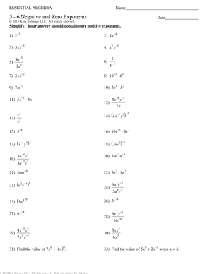 Practice Complex, Negative, and Zero Exponents