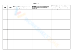 ABC Data Sheet: Collect Behavior Data Accurately