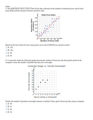 Updated Best Fit Lines Worksheet for Data Analysis