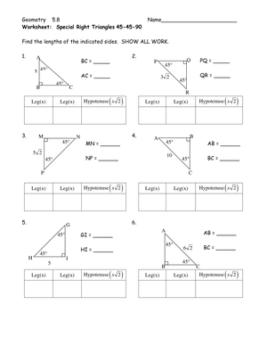 Special Right Triangles: Mastering 45-45-90