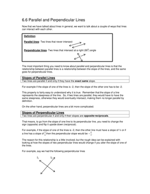 Parallel and Perpendicular Lines