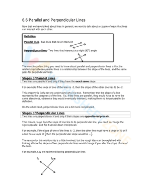 Parallel and Perpendicular Lines